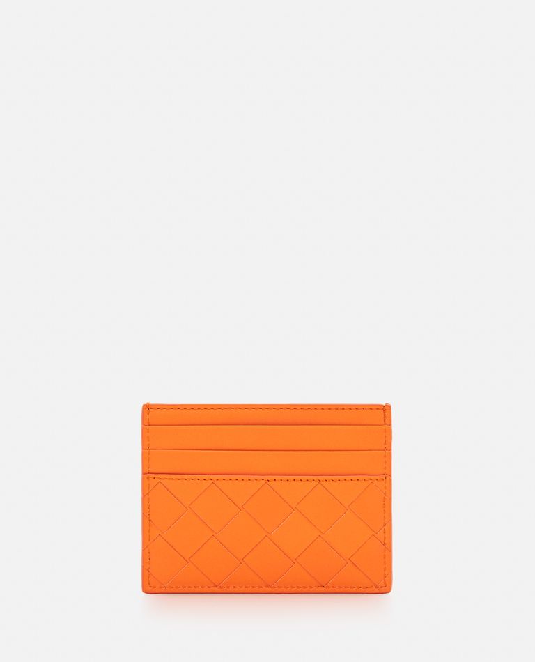 Bottega Veneta Intrecciato Classic Cardholder In Orange