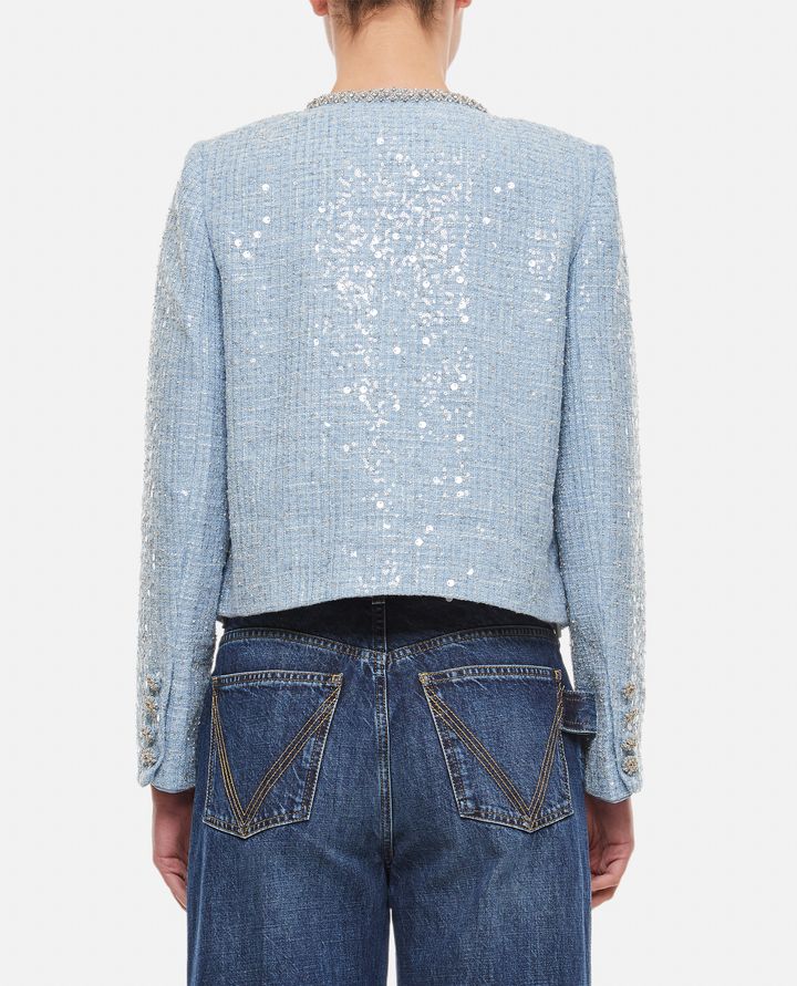 Self-Portrait - BLUE SEQUIN BOUCLE JACKET_3