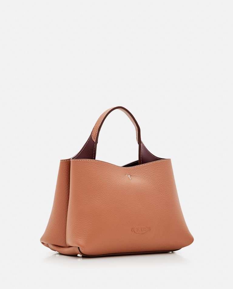 Tod's Mini Leather Shopping Bag In Brown