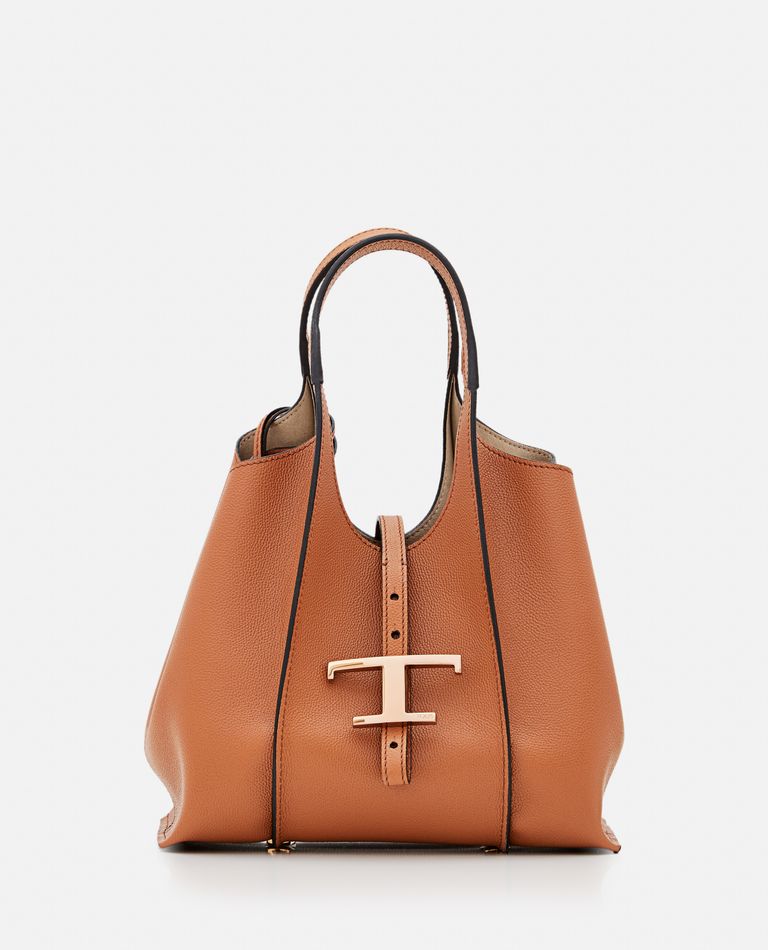 Tod's  ,  T Timeless Mini Leather Shopping Bag  ,  Brown TU