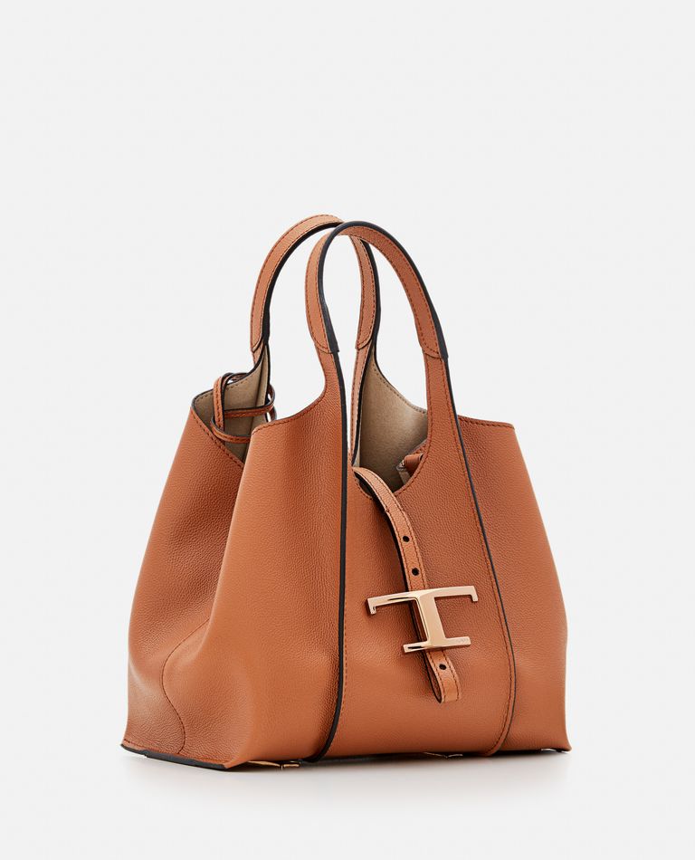 Tod's  ,  T Timeless Mini Leather Shopping Bag  ,  Brown TU