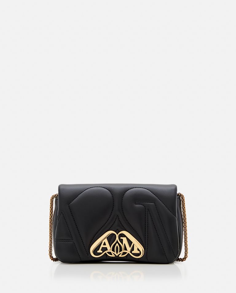 Alexander McQueen  ,  Mini Seal Leather Shoulder Bag  ,  Black TU