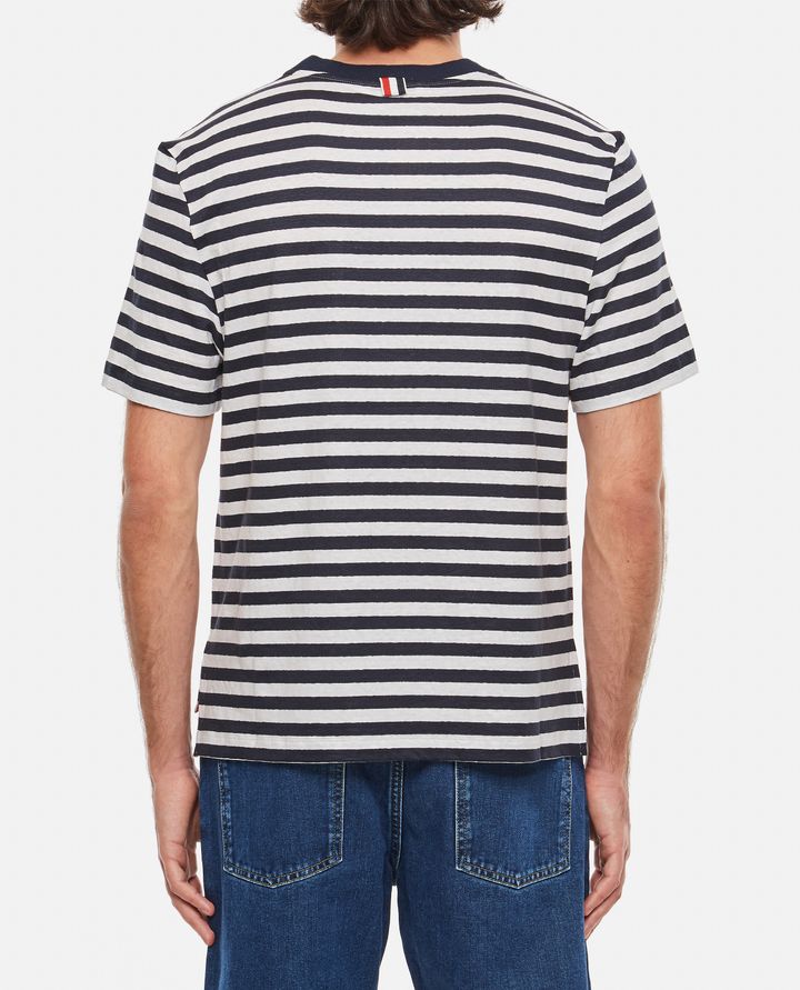 Thom Browne - T-SHIRT A RIGHE IN LINO_3
