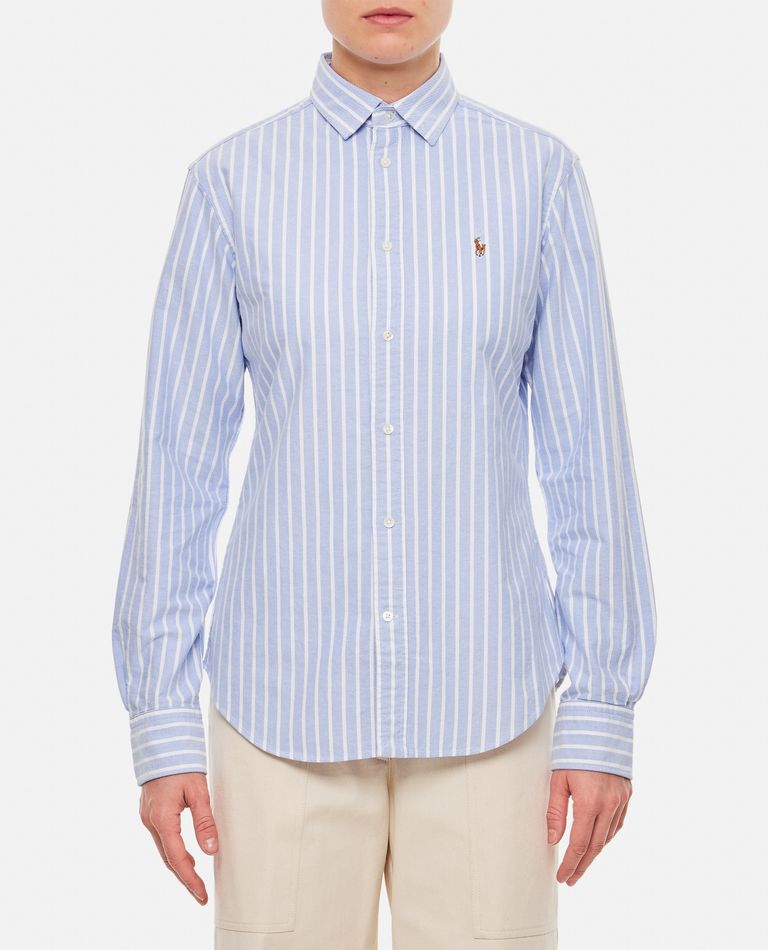 Shop Polo Ralph Lauren Long Sleeve Buttons Shirt In Sky Blue