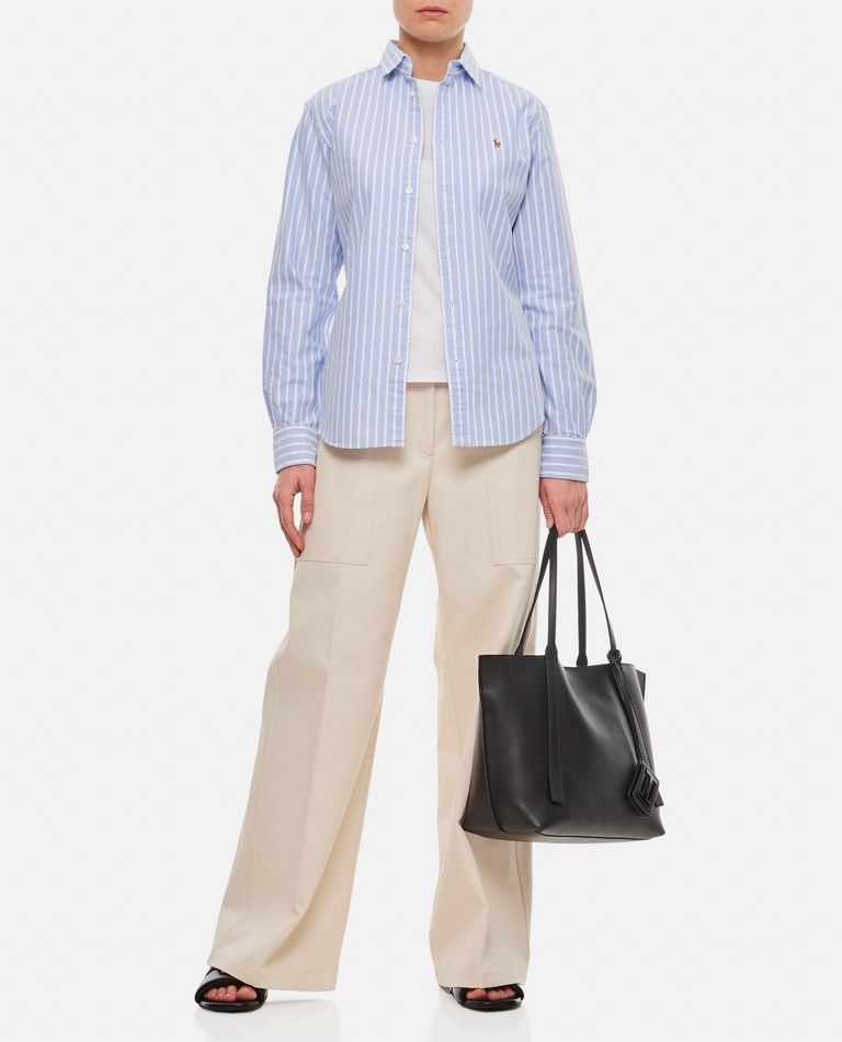 Shop Polo Ralph Lauren Long Sleeve Buttons Shirt In Sky Blue
