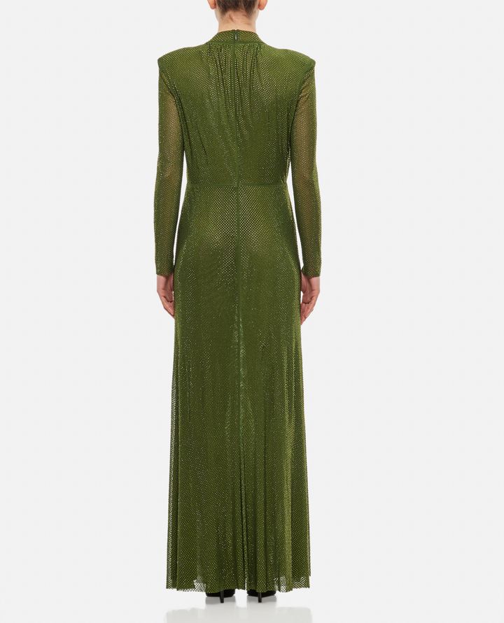 Self-Portrait - OLIVE GREEN RHINESTONE MAXI DRESS_3