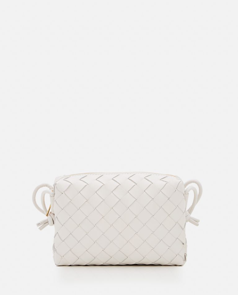 Shop Bottega Veneta Mini Loop Leather Shoulder Bag In White