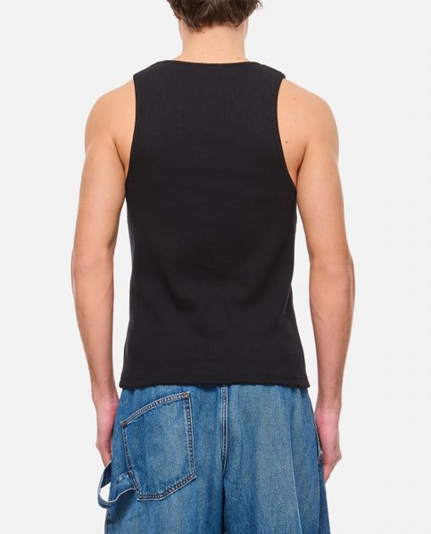 JW Anderson: Black Embroidered Tank Top