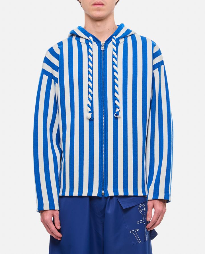 JW Anderson - STRIPED ZIPPED ANCHOR HOODIE_1
