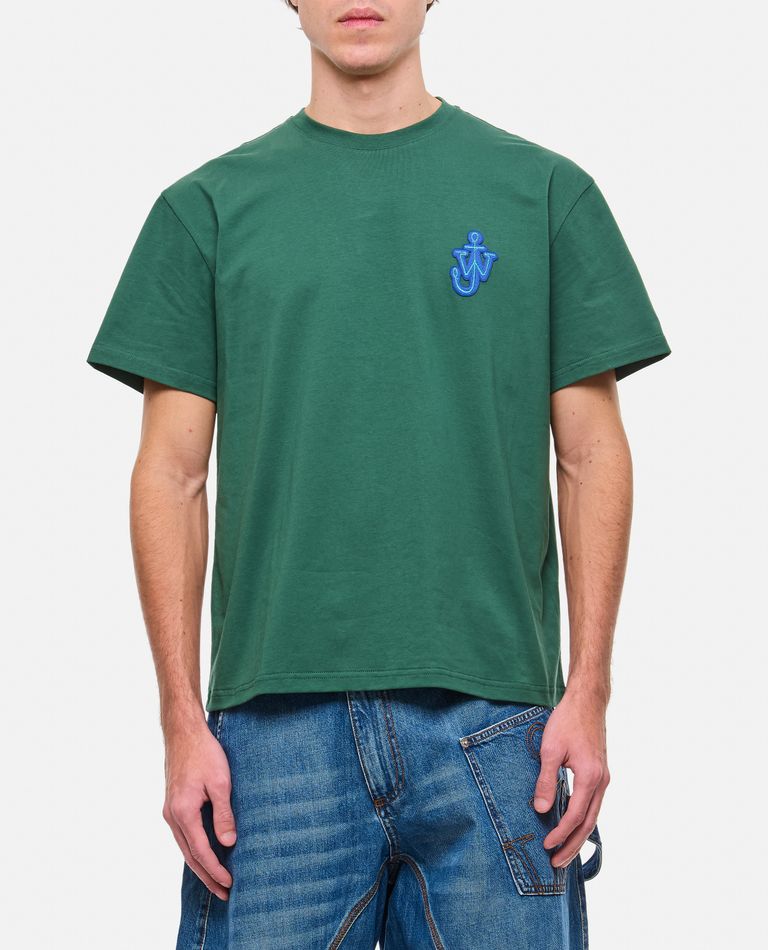 Jw Anderson Logo-patch Cotton T-shirt In Green