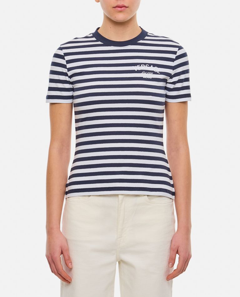 Versace  ,  Striped Jersey T-shirt  ,  Blue 38