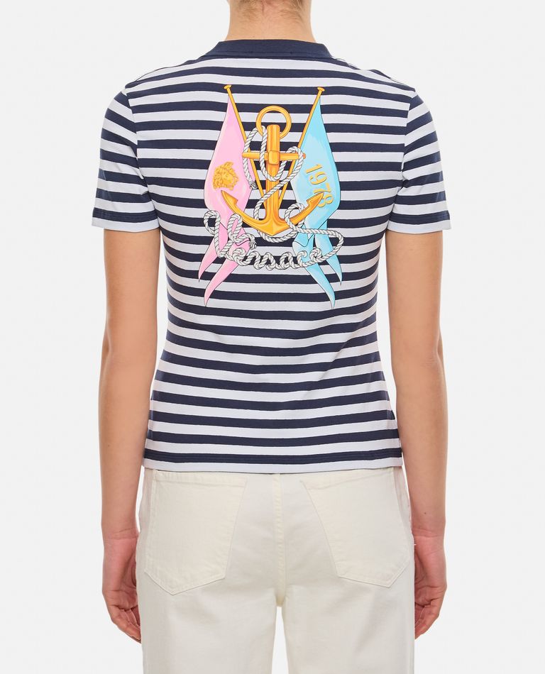 【送料&関税込】Versace Striped Cotton T-shirt Versace Nautical Stripe Cotton T-shirt | Blue | FARFETCH