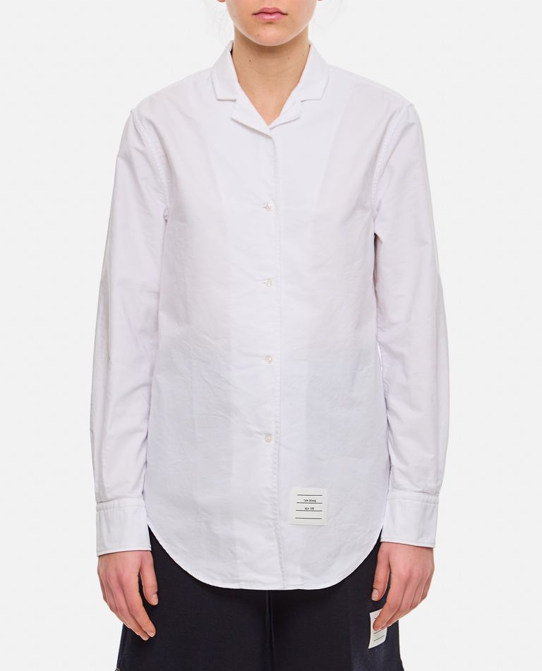 Thom Browne  ,  Camicia In Cotone Con Collo Rever  ,  Bianco 38