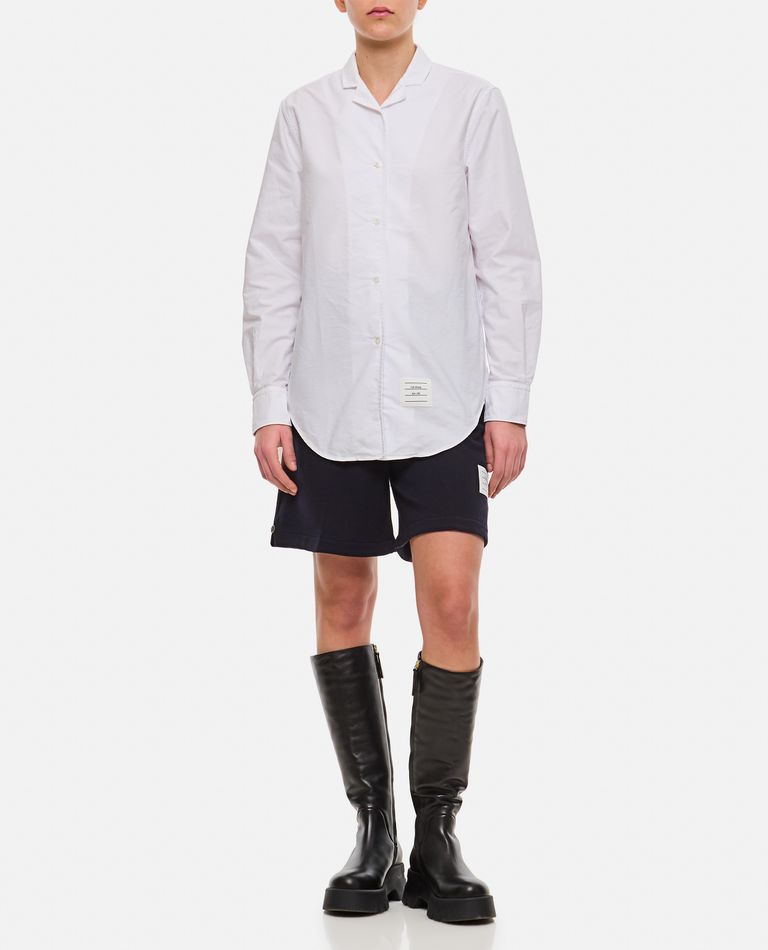 Thom Browne  ,  Camicia In Cotone Con Collo Rever  ,  Bianco 38