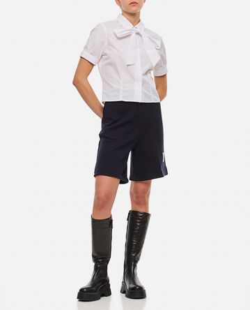 Thom Browne - SHORT SLEEVE TUCKED BLOUSE W/ BOW