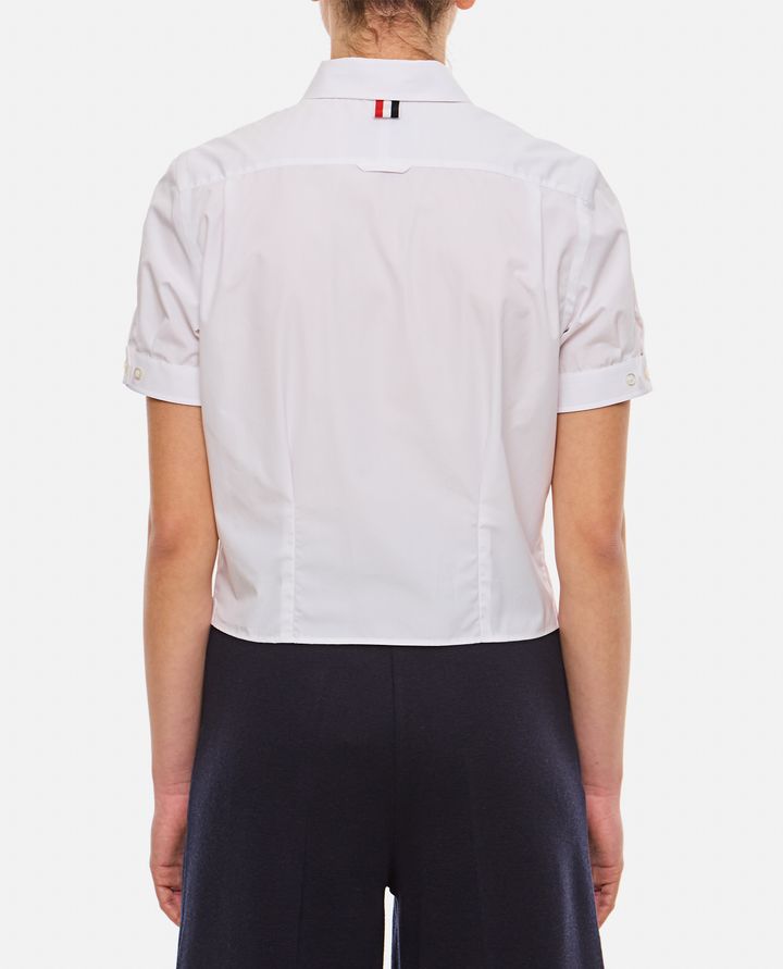 Thom Browne - SHORT SLEEVE TUCKED BLOUSE W/ BOW_3