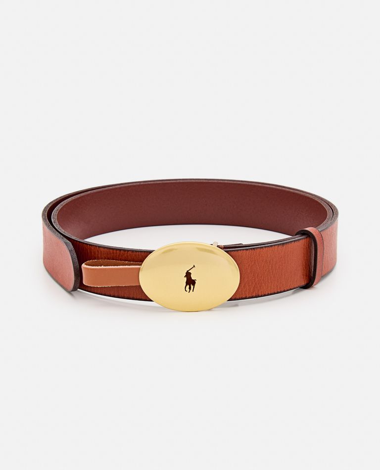 Polo Ralph Lauren  ,  Cintura Con Fibbia Logo  ,  Brown S