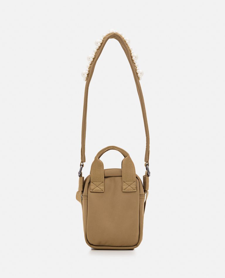 Brown-beige color bodybag shops / crossbody bag with bow