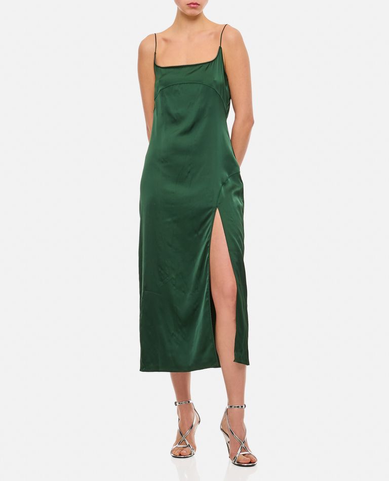 Jacquemus  ,  Midi Slip Dress W/ Side Slit  ,  Green 40