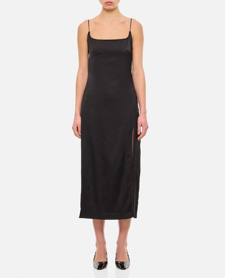 Jacquemus  ,  Midi Slip Dress W/ Side Slit  ,  Black 36