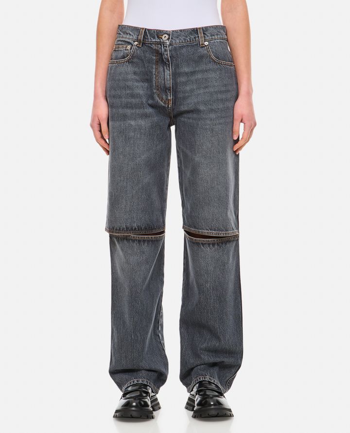 JW Anderson - CUT OUT KNEE BOOTCUT JEANS_1