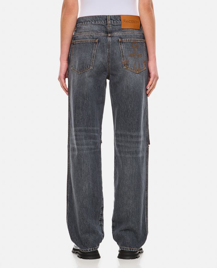JW Anderson - CUT OUT KNEE BOOTCUT JEANS_3