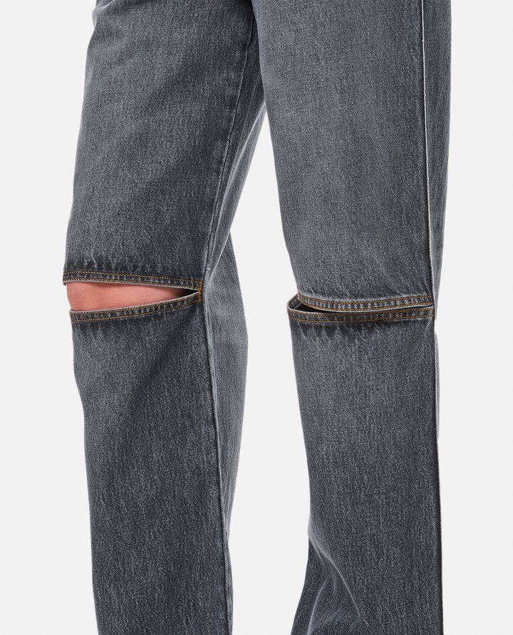 JW Anderson - CUT OUT KNEE BOOTCUT JEANS_4