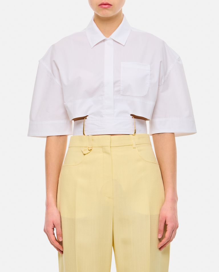 Jacquemus  ,  Croppped Cotton Shirt  ,  White 36