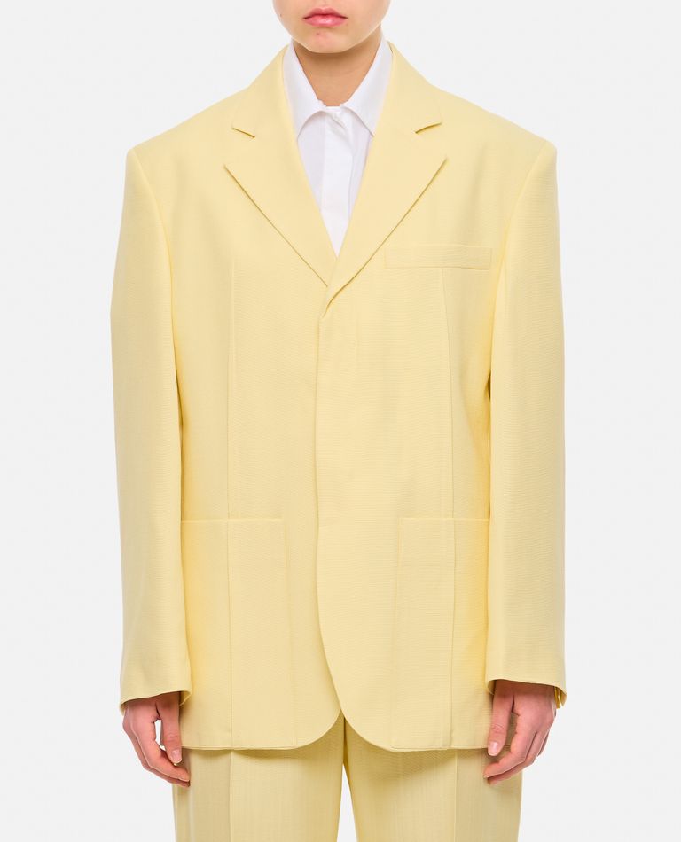 Jacquemus Single-breasted Viscose Blazer In Yellow