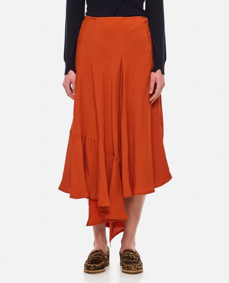 Colville Voulant Midi Skirt In Orange