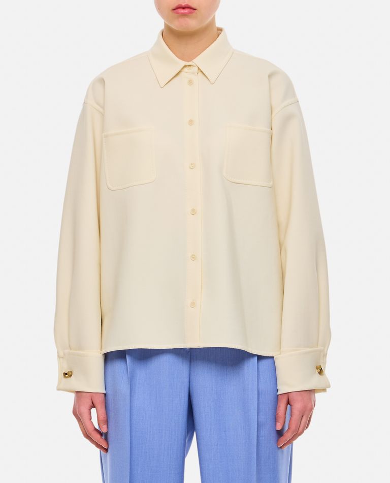 Shop Max Mara Tirolo Jersey Overshirt In White