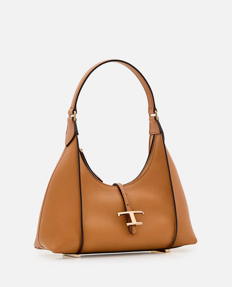 Tod's  ,  T Timeless Small Leather Hobo Bag  ,  Brown TU