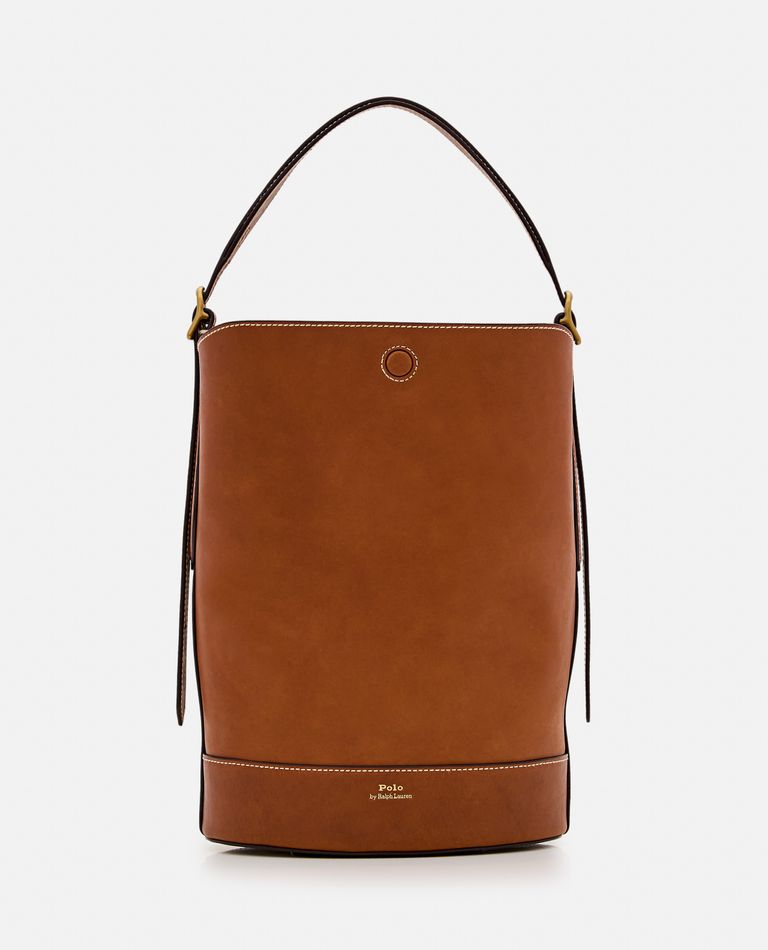 Polo Ralph Lauren  ,  Medium Bucket Leather Shoulder Bag  ,  Brown TU