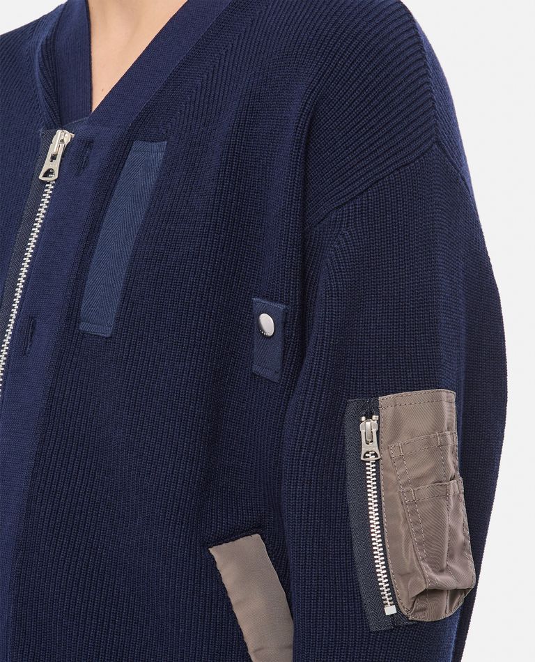 NYLON TWILL AND KNIT CARDIGAN for Men - Sacai | Biffi