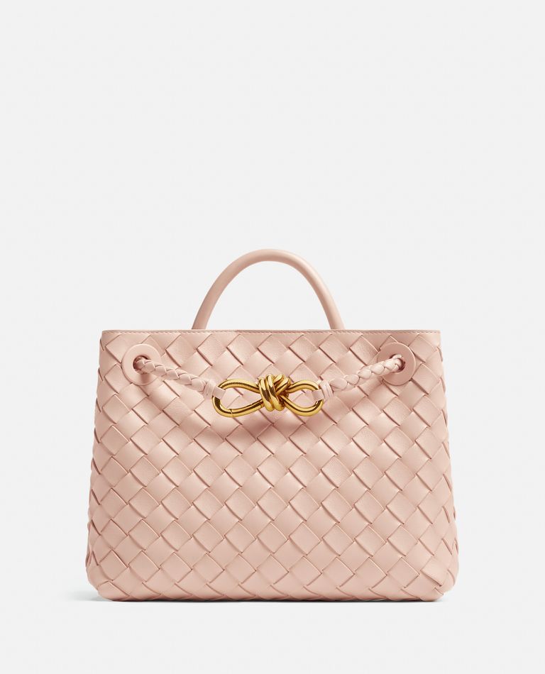 Bottega Veneta Andiamo Small Woven Tote In Rose