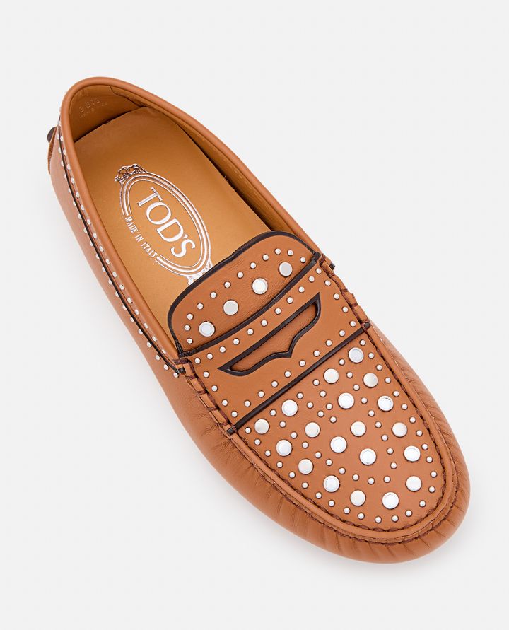 Tod's - GOMMINO LEATHER LOAFERS W/MIRROR DETAILS_4