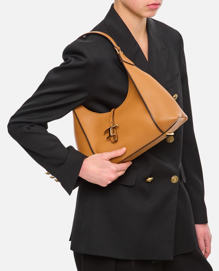 Tod's - T TIMELESS SMALL LEATHER HOBO BAG_5