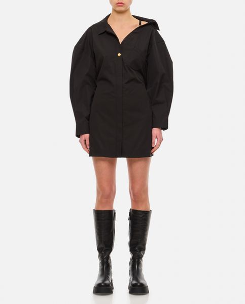 ASYMMETRIC SHOULDER LONG SLEEVE SHIRT DRESS for Women - Jacquemus