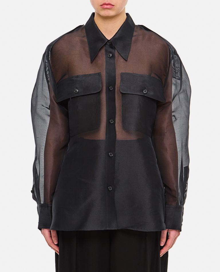 Shop Khaite Missa Silk Shirt In Black