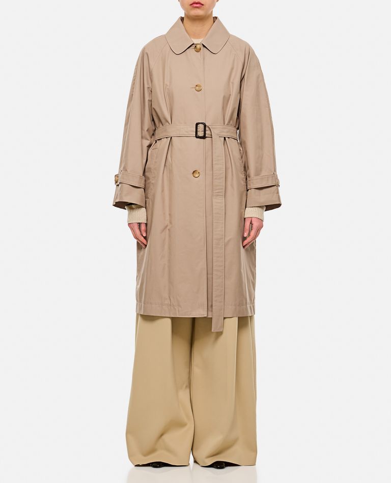 Shop Max Mara The Cube Ftrench Single Breasted Coat In Beige