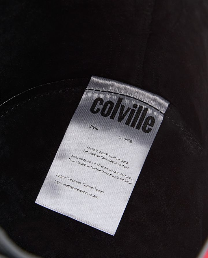 Colville - BORSA CILINDRO PICCOLA IN PELLE CON PATCH_3