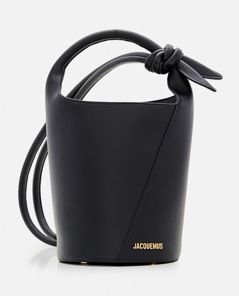 Jacquemus  ,  Le Petit Tourni Leather Bucket Bag  ,  Black TU