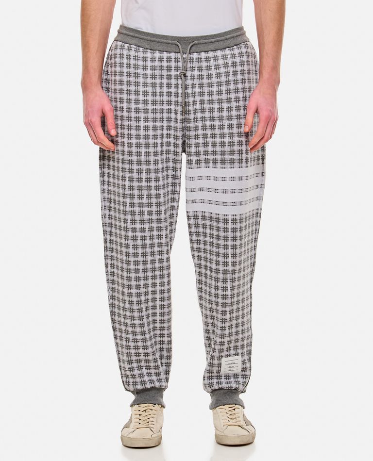 Thom Browne  ,  Check 4 Bar Cotton Sweatpants  ,  Grey 1
