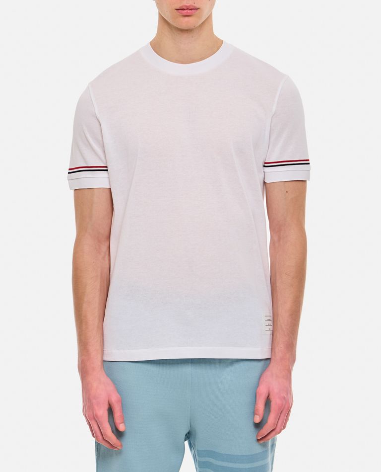 Thom Browne  ,  Ribbed Cuff T-shirt  ,  White 2