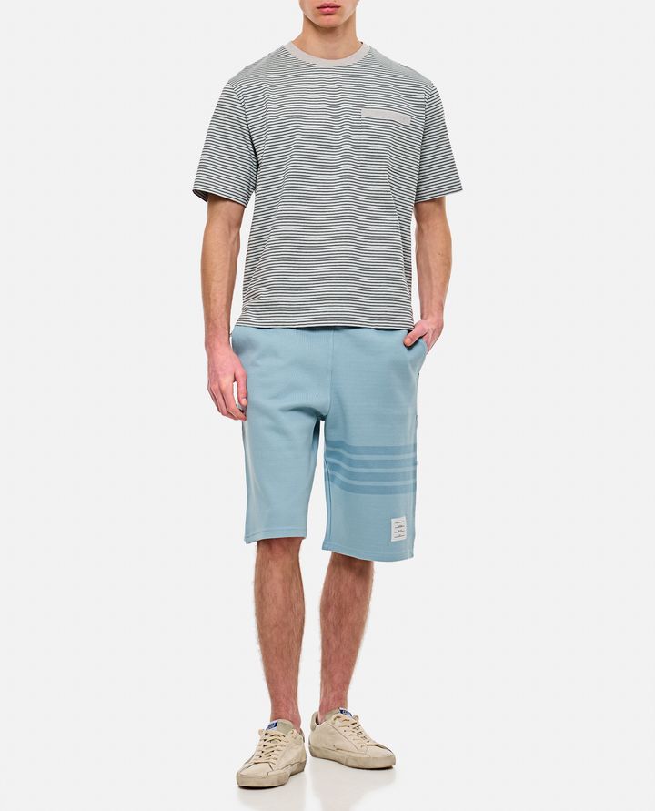 Thom Browne - CLASSIC 4 BAR STRIPE COTTON SWEAT SHORTS_2