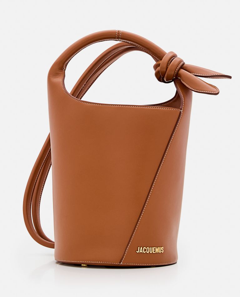 Jacquemus  ,  Le Petit Tourni Leather Bucket Bag  ,  Brown TU