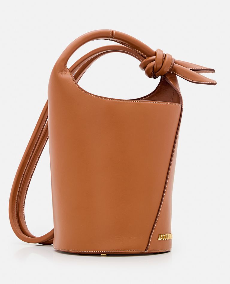 Jacquemus  ,  Le Petit Tourni Leather Bucket Bag  ,  Brown TU