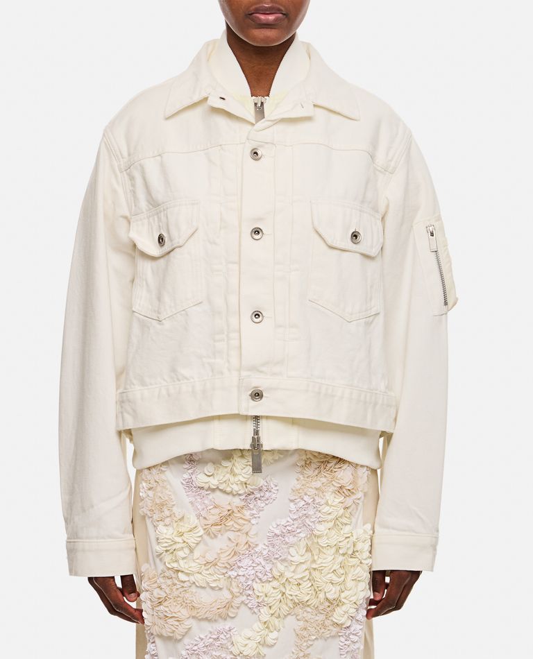 Sacai Denim Blouson In White
