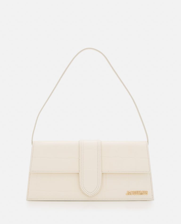 Jacquemus Le Bambino Long Leather Shoulder Bag In White