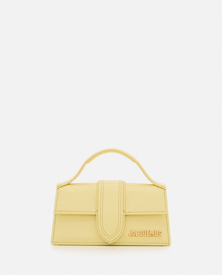 Jacquemus Le Bambino Leather Top Handle Bag In Yellow